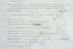 Subiecte simulare Bacalaureat 2018 la matematică: Ce au avut de rezolvat elevii din clasele a XI-a şi a XII-a – FOTO