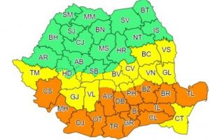 Atenţionare meteo: Cod GALBEN şi PORTOCALIU de NINSORI în Alba şi alte judeţe. Polei şi vreme deosebit de rece în următoarele zile