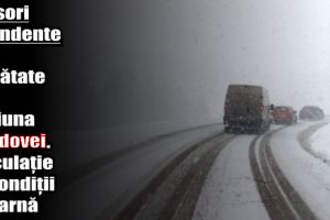 Ninsori abundente în jumătate din regiuna Moldovei. Circulaţie în condiţii de iarnă