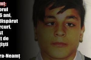 Neamţ: Minorul de 16 ani, dat dispărut miercuri, a fost găsit de poliţişti în Piatra-Neamţ