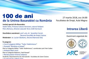 Unirea Basarabiei cu România, sărbătorită la Facultatea de Drept