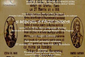 Cea de-a treia conferinţă din seria ”Și Sebeşul a făcut Unirea!”, marţi, la Centrul Cultural ”Lucian Blaga”