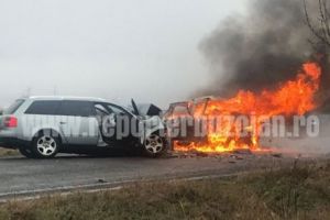 Accident de COȘMAR în Buzău. Două persoane au murit CARBONIZATE