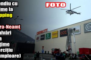 Incendiu cu victime la Shopping City Piatra-Neamţ şi salvări de la înălţime (exerciţiu de amploare)
