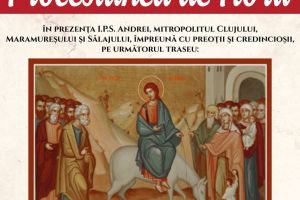 Procesiune de Florii, pentru al 4-lea an consecutiv la Bistriţa, în prezenţa IPS Andrei