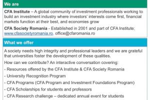 CFA Ambassadors la Universitatea din Craiova