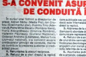 Primele principii de conduită în presă, stabilite în 1995. Degeaba. Nu s-a respectat nimic