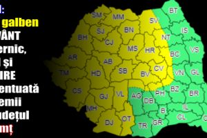ANM: Cod galben de vânt puternic, ploi şi răcire accentuată a vremii în judeţul Neamţ