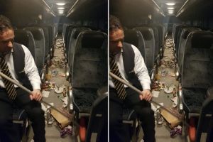 FOTO – Mizerie de nedescris lăsată într-un autocar de elevi excursionişti