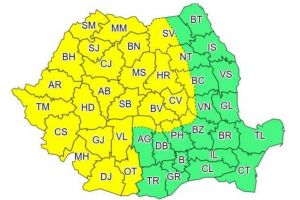 Cod Galben de vânt intens şi ploi abundente, în weekend