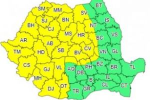 COD GALBEN de ploi în mai mult de jumătate de ţară. Clujul este afectat