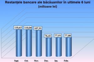 Restanţele bancare ale băcăuanilor au reluat scăderea