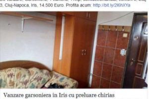 Cluj: Garsonieră de 11 mp fără baie = preţ 14.500 de euro 