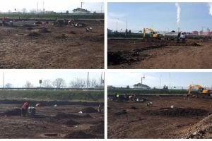 FOTO,VIDEO: Autostrada Sebeş-Turda, lotul 1. Lucrări de descărcare arheologică a sit-ului preistoric din zona viitorului nod rutier de la Sebeş