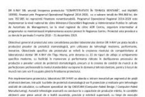 Anunţ începere proiect  ”COMPETITIVITATE ÎN TEHNICA DENTARĂ”