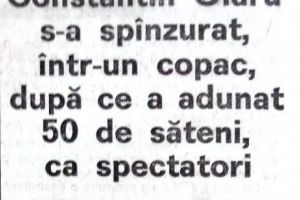 Constatin Olaru s-a spânzurat într-un copac după ce a adunat 50 de săteni, ca spectatori