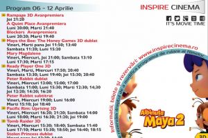 PROGRAM Inspire Cinema Alba Iulia. Ce filme vor rula în perioada 6 – 12 aprilie 2018