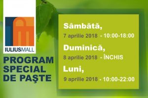 Magazinele şi cafenelele din Iulius Mall, deschise în a doua zi de Paşte