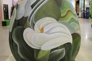 Picturi celebre, reproduse pe ouă gigant de liceenii de la Colegiul de Artă, la Iulius Mall