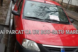 FOTO. A parcat aiurea şi a fost taxat cu o mică ,,atenţie” pe parbriz