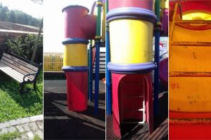 FOTO/ ȘTIREA TA: Situaţii periculoase pentru copiii mai mici, în parcul de joacă ”Regina Maria” din Cetatea Alba Carolina