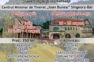 Tabere de vară la Centrul Misionar de Tineret ”Ioan Bunea” din Sîngeorz-Băi