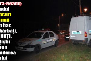 Piatra-Neamţ: Scandal cu focuri de armă la un bar. Doi bărbaţi, reţinuţi. Poliţiştii propun închiderea barului