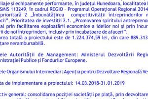 CONSOLIDAREA POZIȚIEI PE PIAȚĂ A SC FEDERMEN EXIM SRL PRIN ACHIZIȚIONAREA DE UTILAJE ȘI ECHIPAMENTE PERFORMANTE, ÎN JUDEȚUL HUNEDOARA, LOCALITATEA HAȚEG