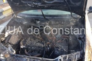 Alerta la ISU Dobrogea. O masina a fost incendiata in localitatea Lazu, judetul Constanta