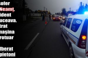 Un şofer din Neamţ, accident în Suceava. A intrat cu maşina pe trotuar şi a spulberat doi pietoni