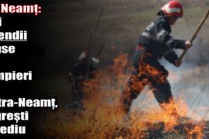ISU Neamţ: Trei incendii stinse de pompieri în Piatra-Neamţ, Negreşti şi Rediu