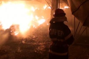 După o ceartă cu soţul, o femeie a spart geamurile casei şi a dat foc la grajd şi la fânărie