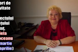 Raportul de activitate al prefectului judeţului Neamţ, Daniela Soroceanu (20 martie – 18 aprilie)