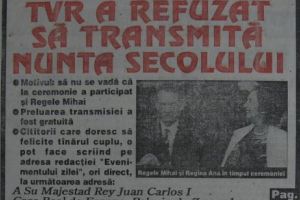 Pentru a-i FACE pe PLAC lui Iliescu, TVR a REFUZAT să transmită NUNTA SECOLULUI. Memoria EvZ