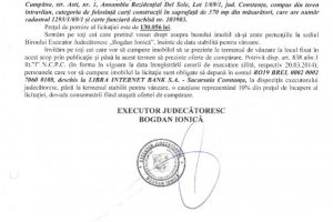 Licitatie publica organizata de B.E.J. 