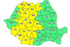 COD GALBEN în Alba şi alte judeţe, până miercuri la ora 14.00 – Ploi torenţiale, descărcări electrice, vânt şi grindină