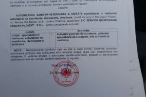 Primul pas a fost facut! SGU a primit autorizatie sanitar-veterinara pentru dezinsectie si deratizare