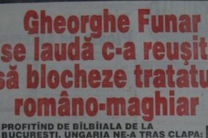 Gheorghe Funar se LAUDĂ c-a reuşit SĂ BLOCHEZE TRATATUL româno-maghiar