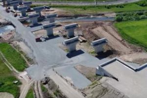 VIDEO cu drona la podul care se construieşte peste râul Someşul Mic, lângă Gilău