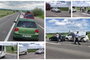 FOTO, VIDEO: CARAMBOL pe DN1, între Teiuş şi Alba Iulia. Traficul se desfăşoară alternativ, pe un sens de mers