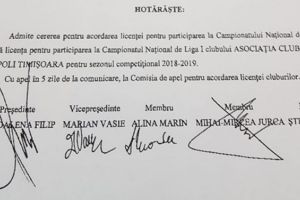 ACS Poli nu stie inca in ce divizie va juca sezonul viitor, dar a primit licenta de joc pentru Liga 1