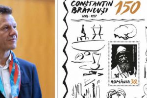 Emisiune de mărci poştale dedicată lui Brâncuşi pe baza unor desene realizate de artistul orădean Mircea Cantor