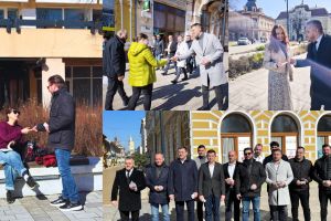 FOTO. Mărţişoare pentru doamnele şi domnişoarele din Satu Mare, din partea social-democraţilor