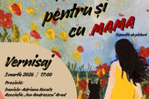 O poveste în culori despre iubire. O arădeancă şi fiul ei de 5 ani îşi expun picturile la bibliotecă                               