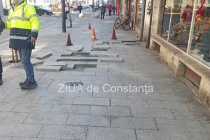 FOTO+VIDEO: Se lucreaza la pavelele de pe strada Ștefan cel Mare din Constanta