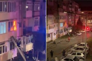 Incendiu într-un bloc din Sibiu: 50 de locatari evacuaţi / video