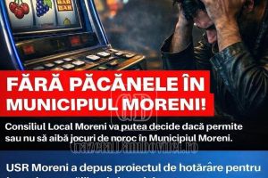 USR a depus şi la Moreni un proiect pentru interzicerea sălilor de jocuri de noroc. Jumătate dintre acestea se află aproape de unităţi şcolare