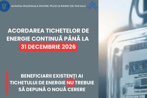 Beneficiarii existenţi ai tichetului de energie NU trebuie să depună o nouă cerere
