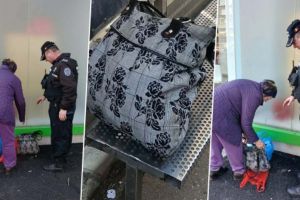 FOTO. Gest de omenie în Timişoara. Poliţiştii locali au ajutat o pensionară să-şi recupereze bunurile uitate în tramvai