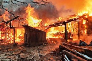 Mai multe animale ucise de un incendiu puternic la Slobozia Ciorăşti